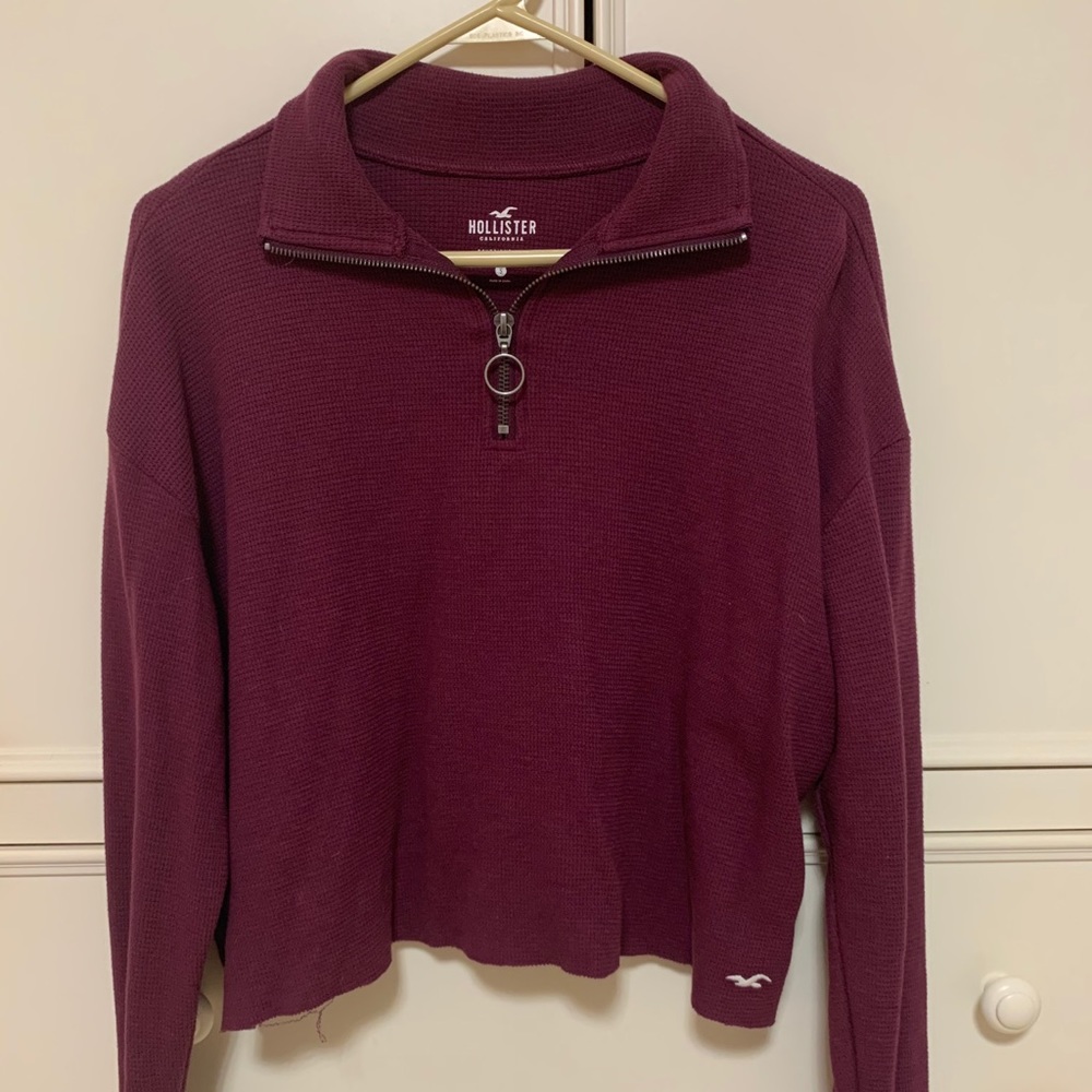 Half zip up purple sweater